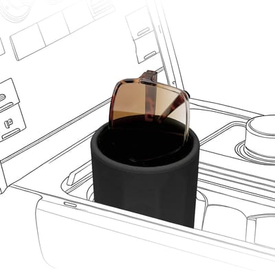 Extra grote zwarte zachte siliconen zonnebrilhouder voor in de auto, met pluche voering, eenvoudig opbergen van brillen, bescherming tegen krassen en zonneschaduw