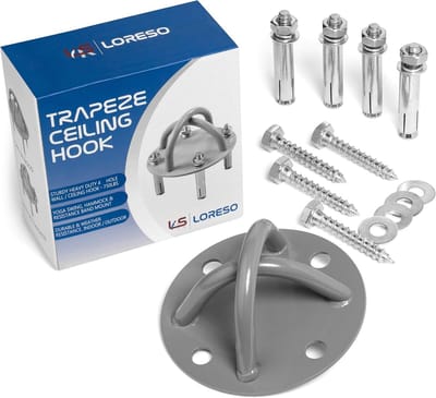 Wandplafondanker - Muurbeugel Ophanging - Kracht Training - Robuuste Bevestiging - 13 x 12 x 7 cm - Zilver
