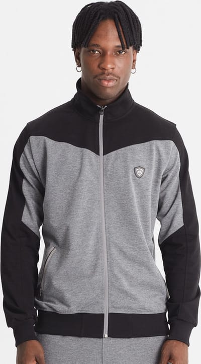SCR. Yaldo Sweatvest Heren - Hoodie met Rits - Turtle Neck - Zwart met Grijs