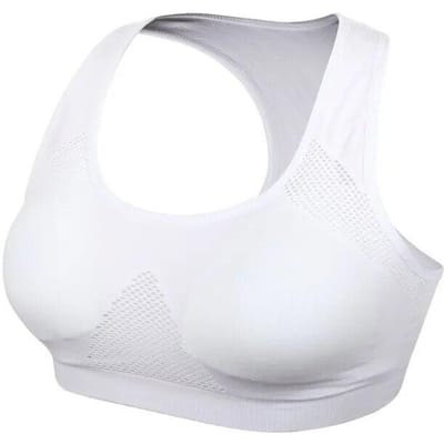 Vrouwen ademende sportbeha absorberen zweet schokbestendig gewatteerd gym hardlopen fitness dubbellaags naadloze yoga sportbeha ondergoed XL