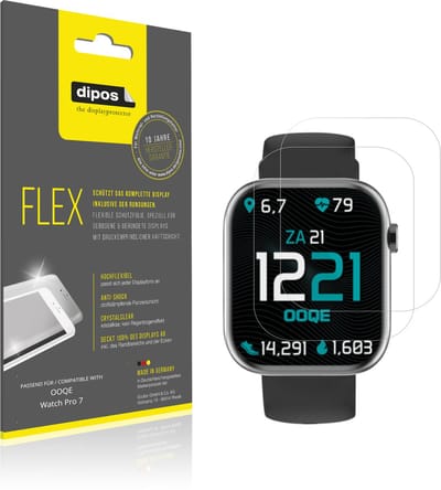 dipos – 2x Beschermfolie geschikt voor Ooqe Watch Pro 7 | 3D Full Cover Screenprotector | 100% Passend