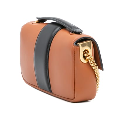 Tweedehands Mini Bicolor Nappa Apolo Chain Baguette Schoudertas