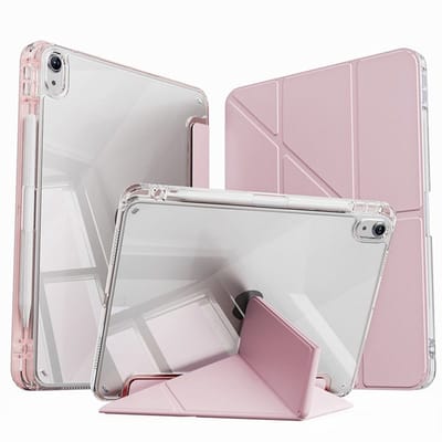 Mobiq - Origami Hoes geschikt voor iPad Air (2022 / 2020) - roze