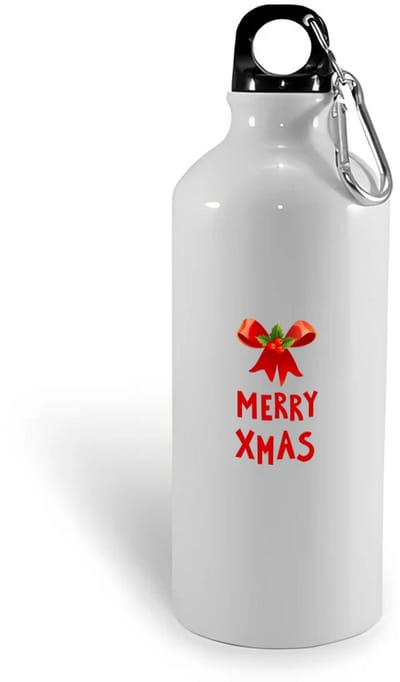 Hacebo® - Kerst merry xmas strik en hulst waterfles - Kerstmis - Kerst beker - winter - kerst - christmas - kerst cadeau - water fles - 400ML