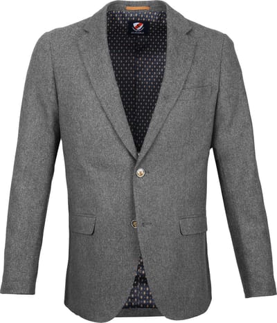 Suitable Blazer Nibe Grijs Herringbone - Maat 48 - Heren blazer