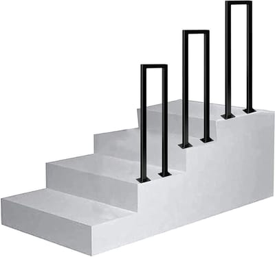 Buiten Trapleuning - Handgreep Buiten - Veilig Lopen - Roestvrij Metaal - 20 cm Breed - Zwart
