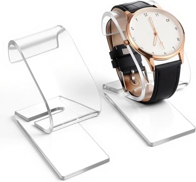 Transparante Horloge Stand - 2 Stuks Acryl Houder voor Horloge en Armband - Ideaal voor Mannen en Vrouwen, Perfecte Horloge Display en Organisatie