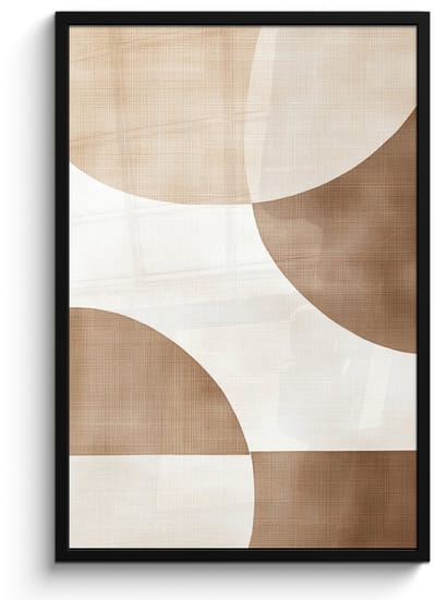 Poster in lijst - Fotolijst 60x90 cm - Posters - Snijdende cirkels - Overlappende vlakken - Posterlijst zwart - Decoratie - Wanddecoratie woonkamer - Muurdecoratie slaapkamer