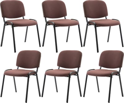 CLP Ken Set van 6 bezoekersstoelen bruin