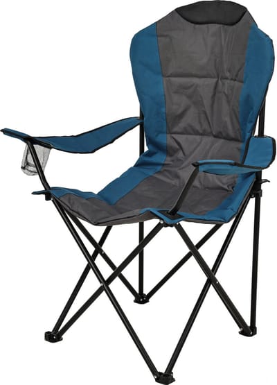 Redcliffs - Vouwstoel – Deluxe - met Bekerhouder – Blauw/Grijs - Campingstoel