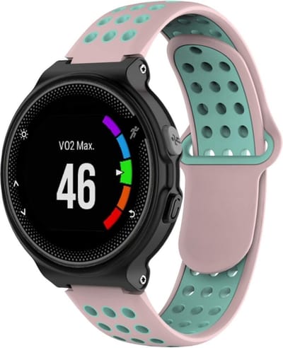 Siliconen bandje - geschikt voor Garmin Forerunner 220 / 230 / 235 / 620 / 630 / 735XT / Approach S20 / S5 / S6 - roze-mintgroen
