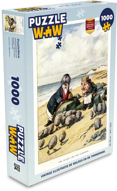 Puzzel Vintage illustratie de walrus en de timmerman - Legpuzzel - Puzzel 1000 stukjes volwassenen