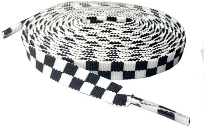 Allecto - Schoenveters - Checkered Flat Shoelaces - Polyester Laces - 120-140 CM - Twee-tone Plaid Stripes - Geschikt voor Sneakers en Boots - Dive...