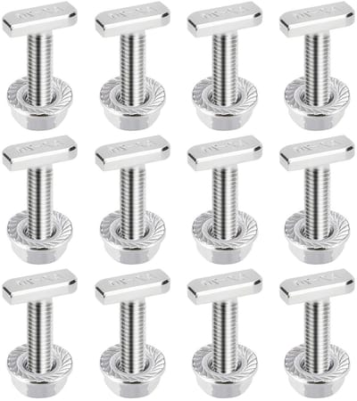 Set van 20 hamerkopschroeven M8 x 20 mm met vergrendelingsmoeren en flensmoeren voor zonnepaneelmontage en broeikasconstructies