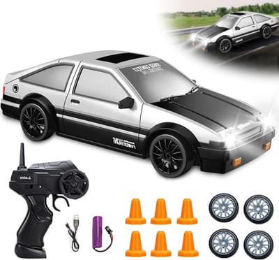 Snelheid en Precisie: 1:24 RC Drift Auto met 20 km/h, 4WD, LED Verlichting en 2.4 GHz Afstandsbediening voor Volwassenen