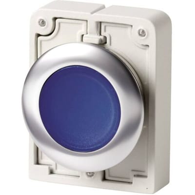 Eaton 182940 M30C-FDL-B Druktoets Plat, Rond, Verchroomd Knop Blauw 1 stuk(s) Piece