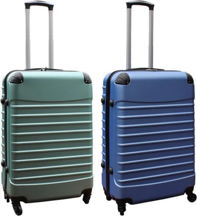 Travelerz kofferset 2 delig ABS groot - met cijferslot - 69 liter - groen - licht blauw