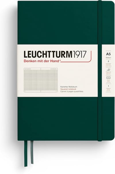 SnelShoppen - Notitieboek Medium A5 Hardcover, 251 Genummerde Pagina's, Bosgroen, Vierkant, Ideaal voor Notities, Journaling, Creatief Schrijven en Or