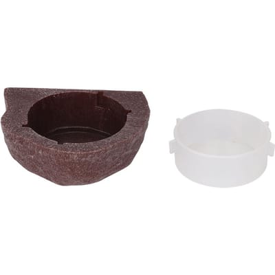 Plastic Duurzaam Reptielen Huisdier Voederbak Voedschaal Ophangtype voor Hagedis Kameleon(Bruin) black