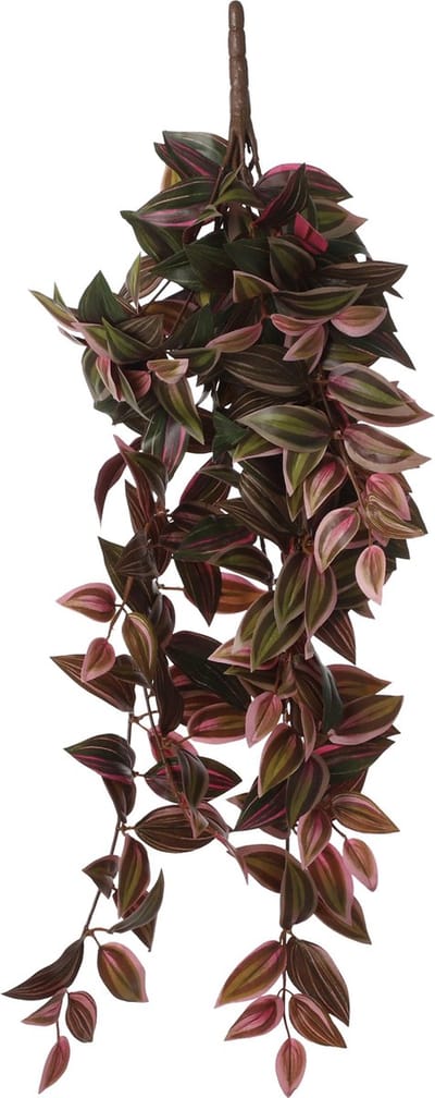 Mica Decorations - Tradescantia Kunst Hangplant - L15 x B20 x H54 cm - Bordeaux