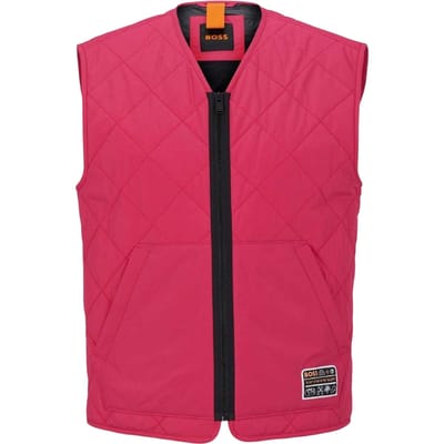Boss Heren Okella V-hals Regular Gilet (Middelroze)