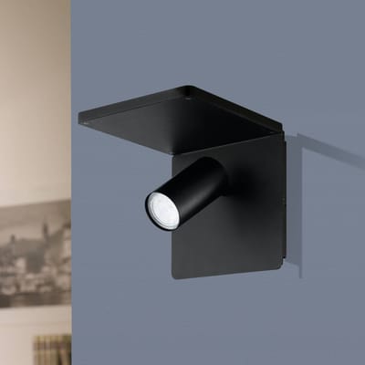EGLO Ciglie Wandlamp - Draadloos Telefoon opladen - Zwart - GU10