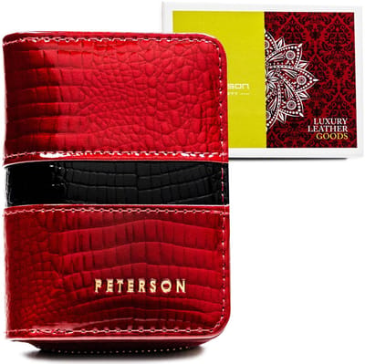 Peterson - Damesportemonnee - Rood - Krokodillenleer Imitatie - RFID Bescherming