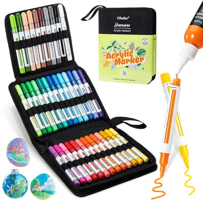 Ohuhu - Hanauma Bullet - Acrylic Paint Markers - Refillable - 36 kleuren