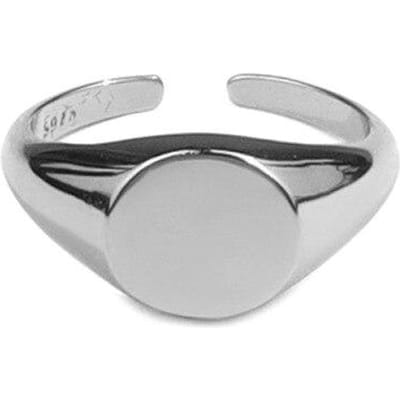 Bague chevalière en argent sterling 925 pour femmes hommes bague ronde géométrique bijoux de fête cadeaux Resizable gray