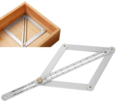 Hoekmeetinstrument, viervoudige multifunctionele hoekmeetliniaal, hoekmeetliniaal van 0-170°, instrument voor het meten van schuine profielen, meetinstrument voor houtbewerking