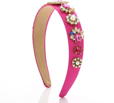 Haardiadeem - Fushia - Donkerroze - Parels Strass en stenen - cadeau tip