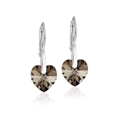 Montebello Oorbellen Lily HZ41 - Swarovski Hart - 925 Zilver Gerhod. - Ø10mm - 25mm