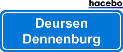 Hacebo - Plaatsnaam Sticker - 29x10 CM - Deursen Dennenburg sticker - Verkeersborden sticker - grappige cadeaus - Deursen Dennenburg