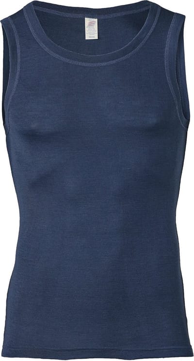 Heren Hemd Zijde - Merino Wol - Engel Natur - GOTS - navy blauw 46/48(M)