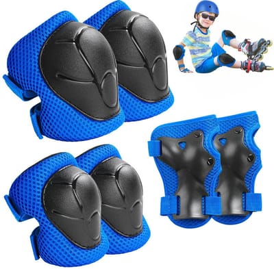 6 stuks - Beschermende uitrusting voor kinderen op skateboards - Kniebeschermers voor fietsen - Beschermende uitrusting voor inline skaten - Beschermende uitrustingssets voor kinderen op rolschaatsen - Beschermende uitrustingssets voor kinderen