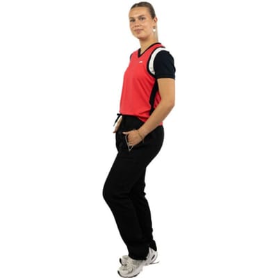 Sjeng Sports PARIS Dames Trainingsbroek Zwart Stretch Geweven Materiaal met Ritssluitingen en Enkelritsen - Ideaal voor Fitness en Vrije Tijd