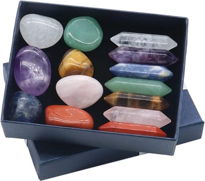 Premium Healing Crystals Set in Geschenkdoos met 7 Chakra Stenen voor Energiebalans en Meditatie