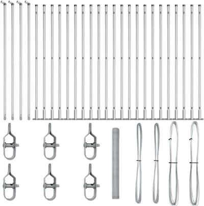 Afrasteringspaal Staal - Hekpaal Stevig - Tuin Afzetten - UV-bestendig Materiaal - 50 x 14 m - Zilver