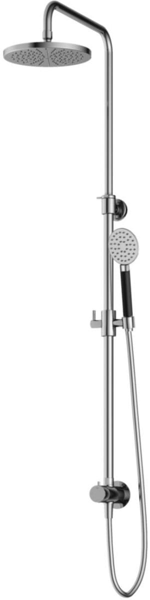 Hotbath Cobber - Stortdoucheset - 200 mm Hoofddouche - 360 mm Hartafstand - Glijstang - Rond Model Handdouche - Chroom - Hoogglans - Opbouw - 1/2 Inch Aansluiting - V01