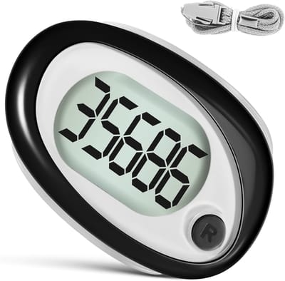 Stappenteller met Clip - Pedometer Wandelcomputer - Fitness Doelen Bereiken - 3D Sensortechnologie - 69 cm - Zwart