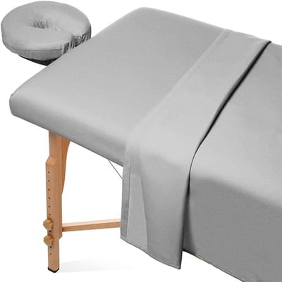 3-Delige Microvezel Beddengoedset voor Massagestoel - Gezichtshoes, Dekbed en Laken