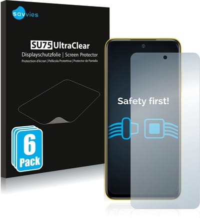 Savvies - Screenprotector voor Xiaomi Poco M3 Pro 5G - Folie Beschermfolie transparant 6 Stuks