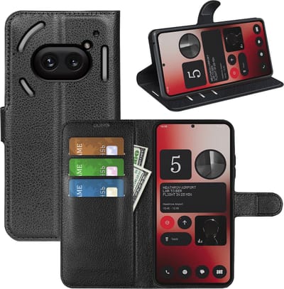 MobyDefend Hoesje - Geschikt voor Nothing Phone (2a) / Nothing Phone (2a) Plus - Kunstleren Wallet Book Case (Sluiting Voorkant) - Zwart