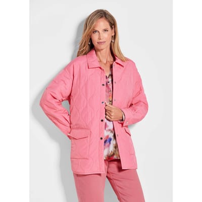 Overhemdjasje in gewatteerde look - koraalrood - Gr. 38 van Goldner Fashion