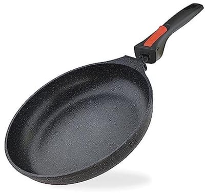 Gegoten aluminium pan 28 cm met afneembare handgreep en anti-aanbaklaag