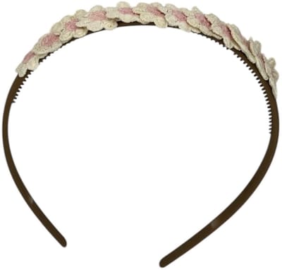 Diadeem - haarband - madeliefjes - roze - bloemen - bloemetjes