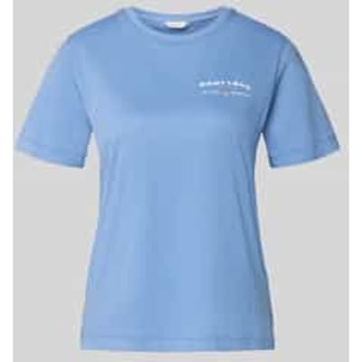 T-shirt met labelprint en ronde hals