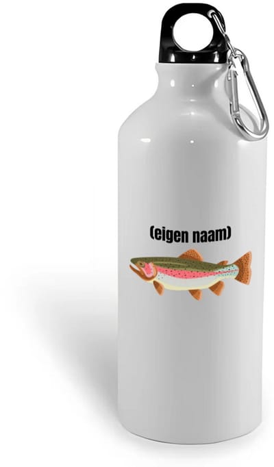 Hacebo® - vis met eigen naam waterfles - Vis - vissen liefhebbers - iemand die houdt van vissen - verjaardag - cadeau - kado - water fles - 400ML