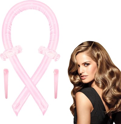 Krulspelden voor 's nachts, zonder hitte, zijden krulband met 2 haarspelden, nieuwe doe-het-zelf hitteloze krulband, overnight curls voor lang medium haar