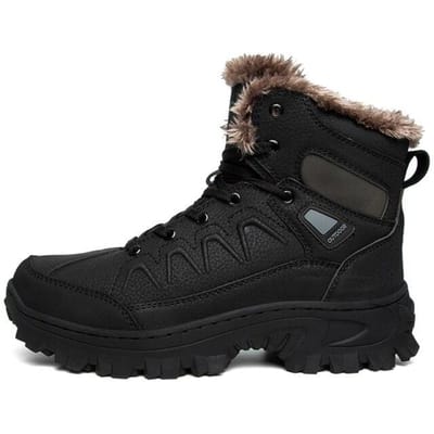 Outdoor Heren Wandelschoenen Winter Heren Warme Pluche Sneeuwlaarzen Heren Waterdichte Enkellaarzen Leren Outdoor Trekking Wandelschoenen 48